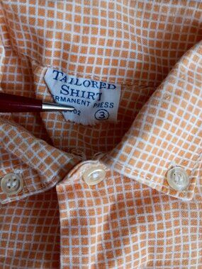 True Vtg 60s Boys PREP SHIRT Sz 3 SHERBET ORANGE OXFORD COLLAR BUTTON DOWN